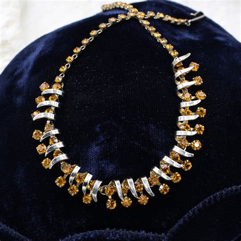 christian dior long necklace|christian dior rhinestone necklaces.